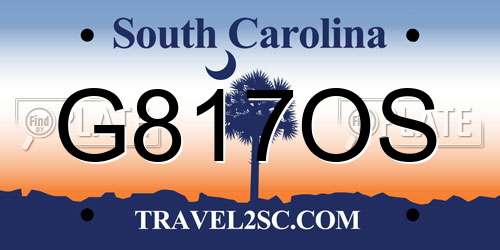 G817OS South Carolina License Plate