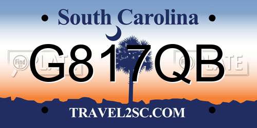 G817QB South Carolina License Plate