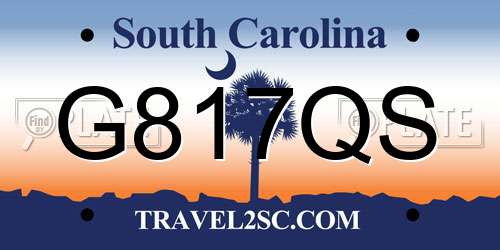 G817QS South Carolina License Plate