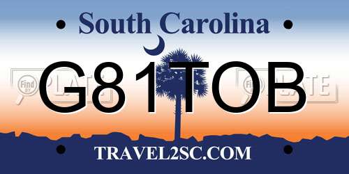 G81TOB South Carolina License Plate
