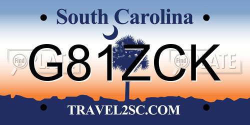 G81ZCK South Carolina License Plate