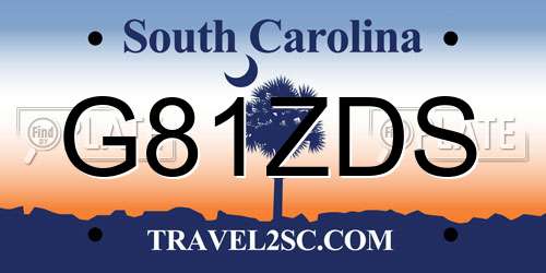 G81ZDS South Carolina License Plate