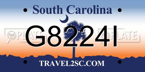 G8224I South Carolina License Plate
