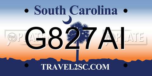 G827AI South Carolina License Plate