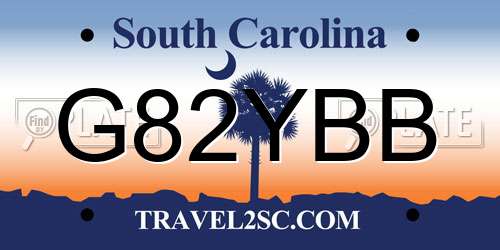 G82YBB South Carolina License Plate