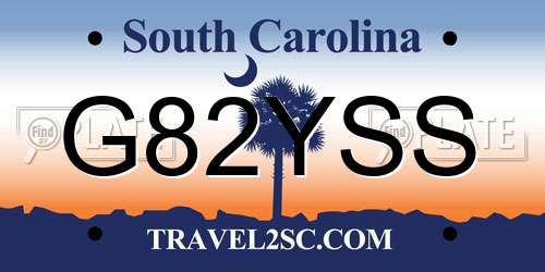 G82YSS South Carolina License Plate