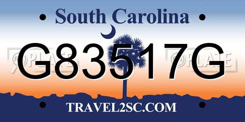G83517G South Carolina License Plate