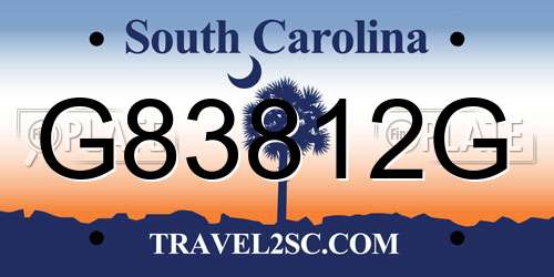 G83812G South Carolina License Plate
