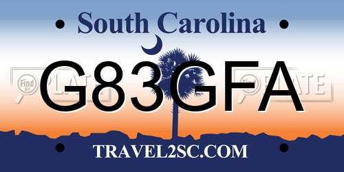 G83GFA South Carolina License Plate