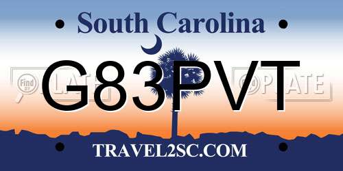 G83PVT South Carolina License Plate