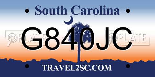 G840JC South Carolina License Plate