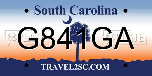 G841GA South Carolina License Plate