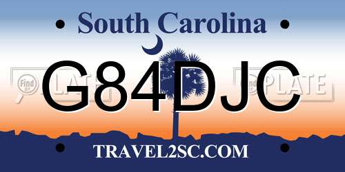 G84DJC South Carolina License Plate