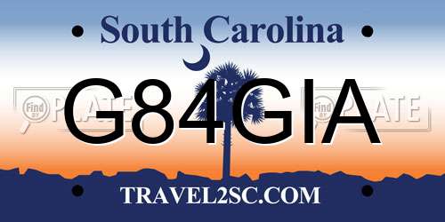 G84GIA South Carolina License Plate