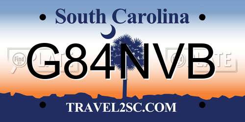 G84NVB South Carolina License Plate