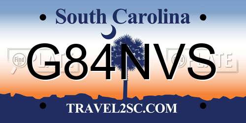 G84NVS South Carolina License Plate