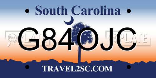 G84OJC South Carolina License Plate