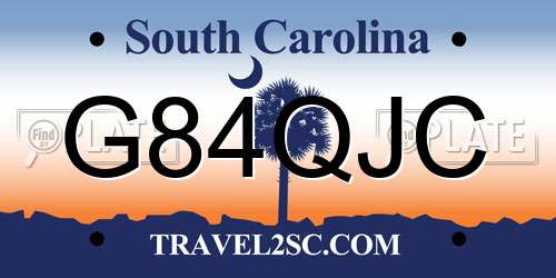 G84QJC South Carolina License Plate