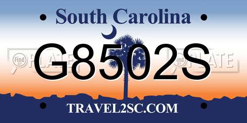 G8502S South Carolina License Plate