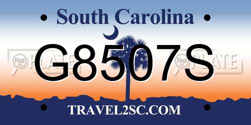 G8507S South Carolina License Plate
