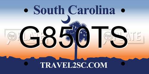 G850TS South Carolina License Plate