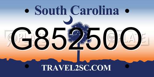G85250O South Carolina License Plate