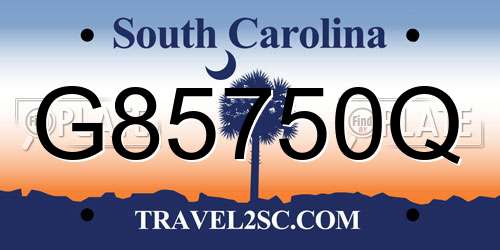 G85750Q South Carolina License Plate