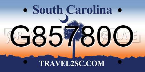 G85780O South Carolina License Plate