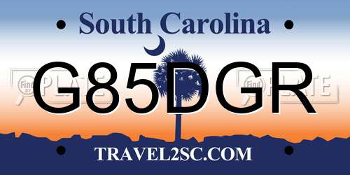 G85DGR South Carolina License Plate