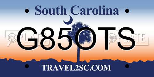 G85OTS South Carolina License Plate