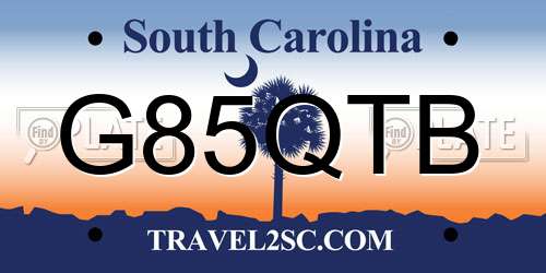 G85QTB South Carolina License Plate