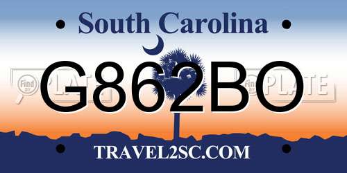 G862BO South Carolina License Plate