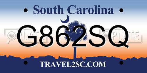 G862SQ South Carolina License Plate