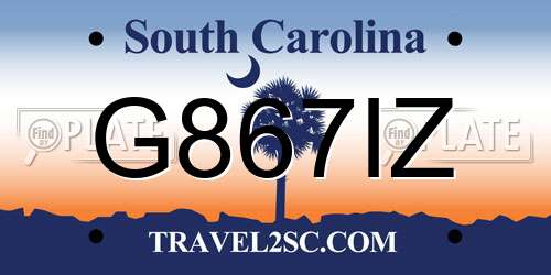 G867IZ South Carolina License Plate
