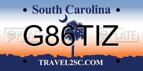 G86TIZ South Carolina License Plate