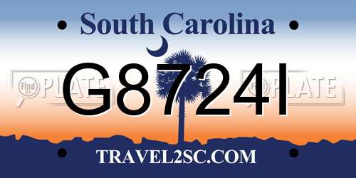 G8724I South Carolina License Plate