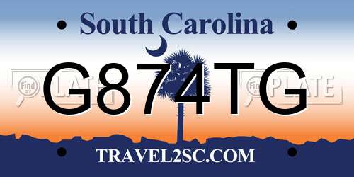 G874TG South Carolina License Plate