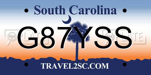 G87YSS South Carolina License Plate