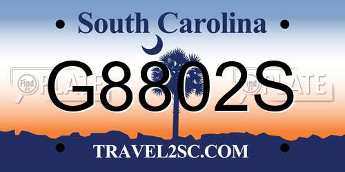 G8802S South Carolina License Plate