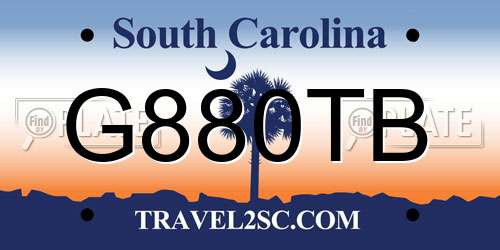 G880TB South Carolina License Plate