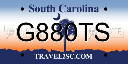 G880TS South Carolina License Plate