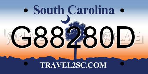 G88280D South Carolina License Plate