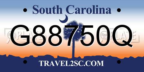 G88750Q South Carolina License Plate