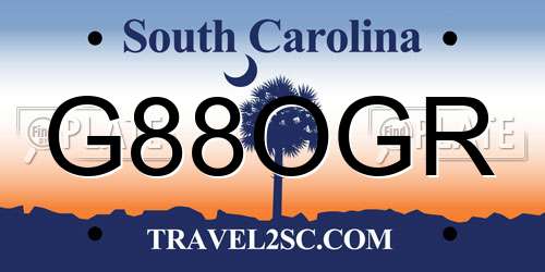 G88OGR South Carolina License Plate