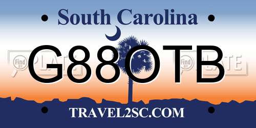 G88OTB South Carolina License Plate