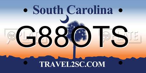 G88OTS South Carolina License Plate