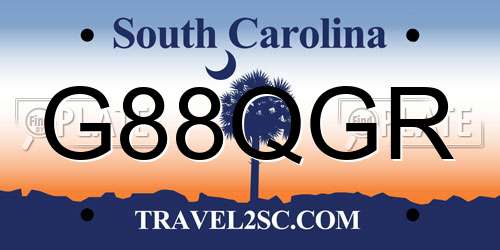 G88QGR South Carolina License Plate