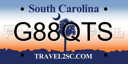 G88QTS South Carolina License Plate