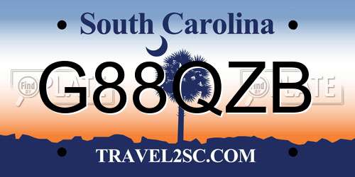 G88QZB South Carolina License Plate