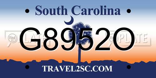 G8952O South Carolina License Plate